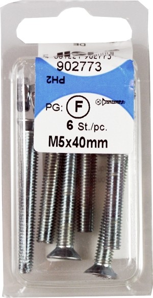 Boulons filetés avec noix de M5x40mm