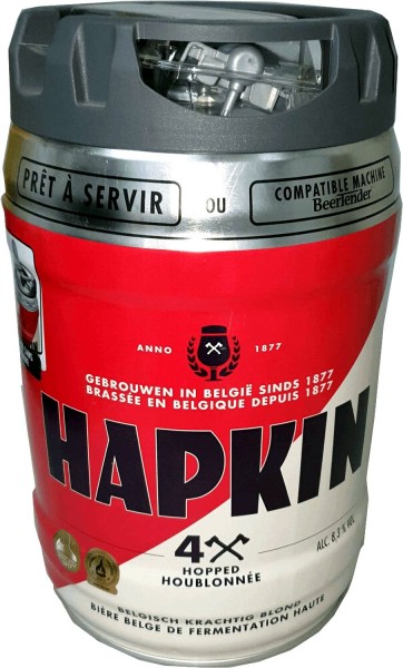 Fût de bière belge Hapkin Fût de 5 litres avec robinet 8,3% vol.