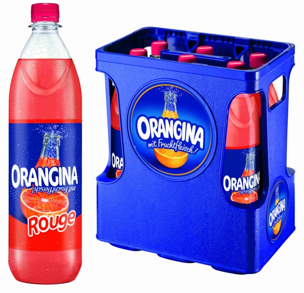 1 x 6 Orangina limonade rouge 1 litre boîte d'origine incluse dépôt consigné
