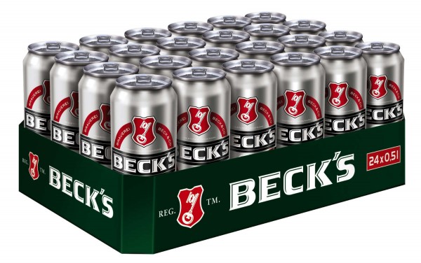 Becks Pils 24x0,5L canettes 4,9% Vol