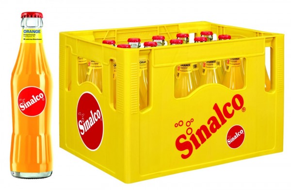 24 x Sinalco Orange 0.33L Bidon bouteille en verre d'origine réutilisable