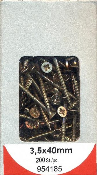 200 pcs aggloméré Vis Pozi chromaté 3,5 x40mm