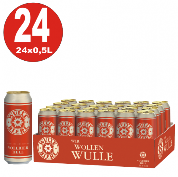 24x 0,5L canettes de bière de Wulle entier 5% vol.-_EINWEG