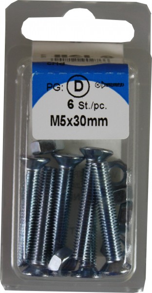 Boulons filetés avec noix 5x30mm