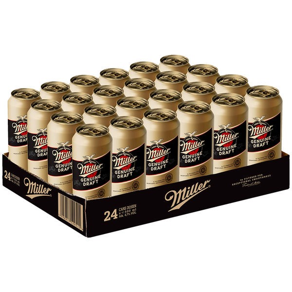 24 x canettes Miller Genuine Draft Bière américaine 0,5 L 4,7% vol. alc UNE VOIE