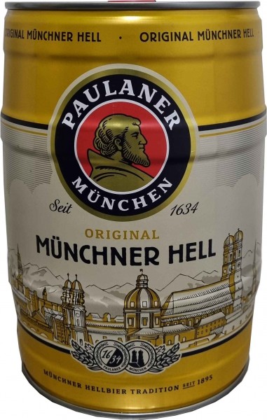 Paulaner Muenchner Enfer 5 litres Fut de bière Allemande 4,9% vol.alc.