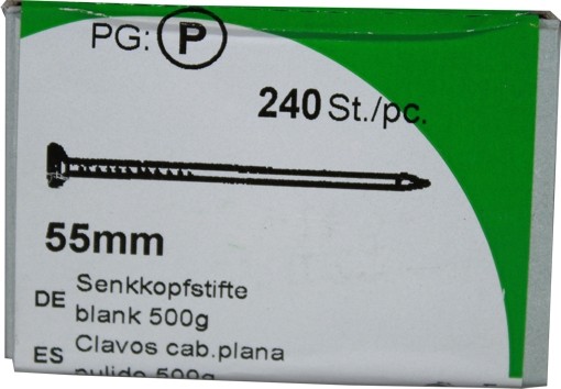 Vis à têtes fraisées en fer blanc 55 mm PK 500 g