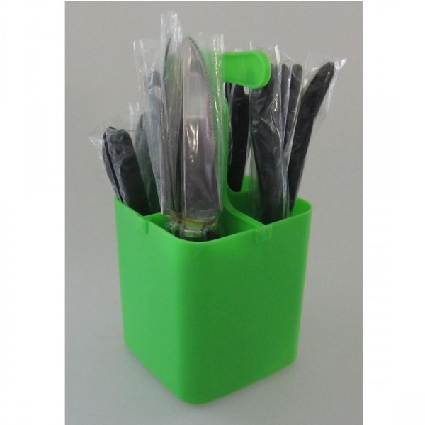 Couverts 17 pcs homme vert de la torche