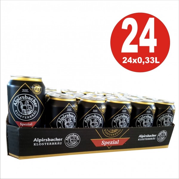 24 x 0,33L canettes Alpirsbacher Klosterbräu bière spéciale 5,2% Vol