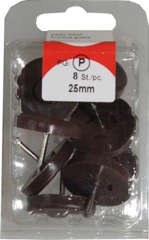 Chaire glisse plastique Brown 25 mm