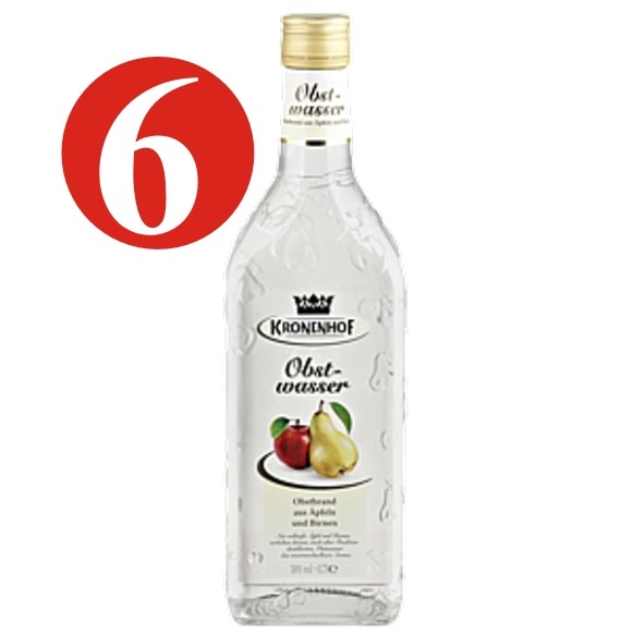 6 x Eau de fruit Kronenhof 38% VOL 0, 7L