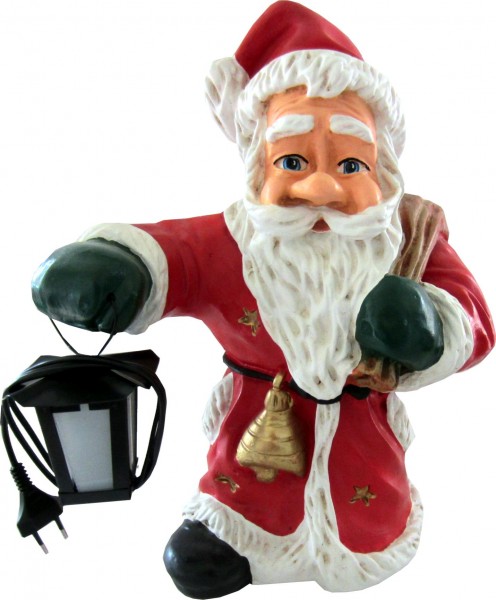 Père Noël avec sac et lampe K397 45 cm