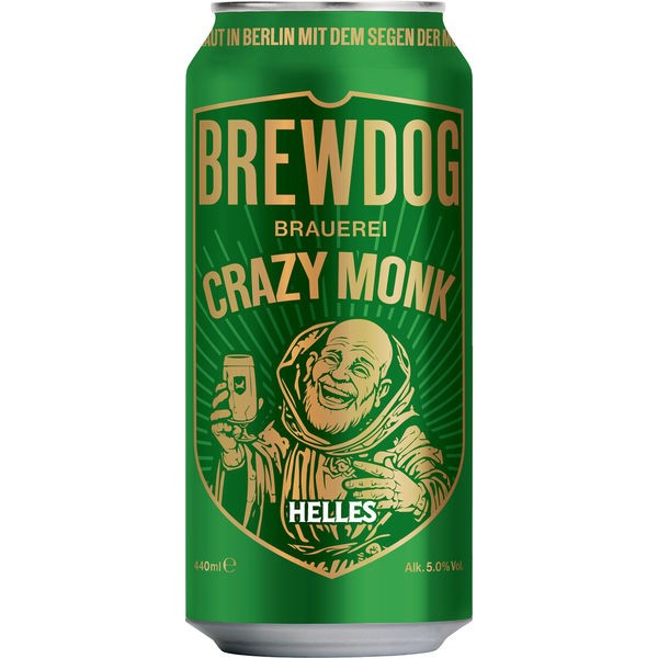 12x0,44L de Brewdog Dominicain Crazy Monk Helles 5% Vol JETABLE