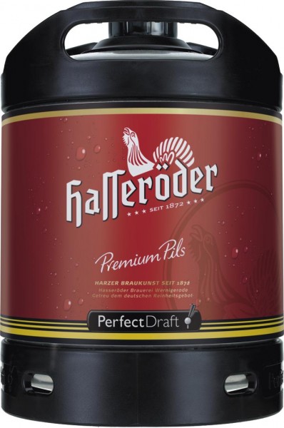 4 x Hasseröder Perfect Draft Premium Pils fût de bière de 6 litres 4,9% vol.