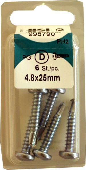 Liko de 4, 8x25mm brillant zingué perceuse vis