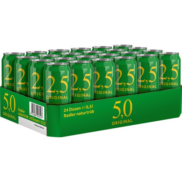 24 bidons de 0,5 L de 2,5 Original Radler 2,5% Vol _Dépôt à sens unique