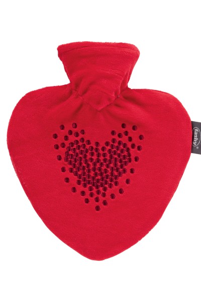 Fashy 6524 40 BOUTEILLE COEUR AVEC COUVERCLE 0,7L, avec broderie, rouge