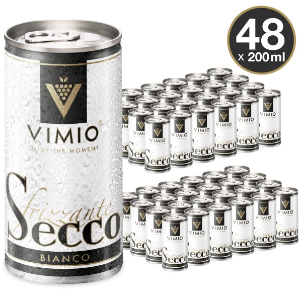 48 x Vimio Frizzante Secco Bianco Bidon 10.5% Vol. 200 ml