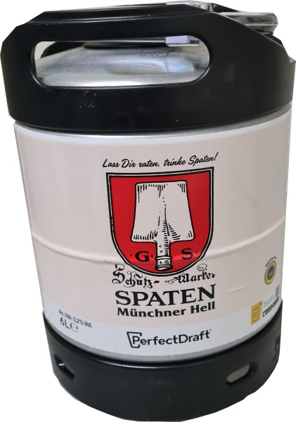 Spaten Münchner Hell Perfect Draft fût réutilisable de 6 litres 5,2% vol. Dépôt réutilisable