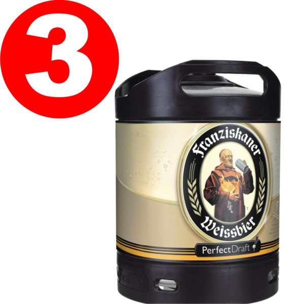 3 x Fut de biere Franziskaner Weissbier biÃ¨re de blÃ© PerfectDraft 6 litres 5,0% vol. fÃ»t de biÃ¨re
