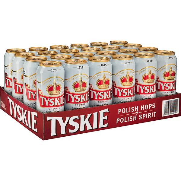 24x0,5L bière Tyskie Pils Gronie de Pologne canettes 5,2% Vol._ UNE MANIÈRE