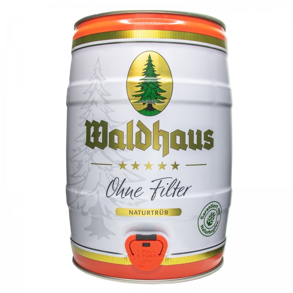 2 x Waldhaus sin Filtre Naturtrüb 5 L fûts de fête 5,6% vol. La cerveza de los hombres