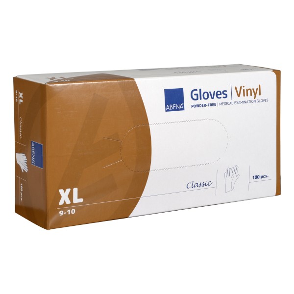 3 x 100 gants Abena gants classiques en vinyle sans poudre taille XL