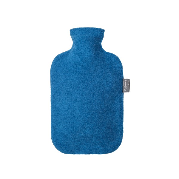 fashy 6715_54 bouillotte avec housse polaire, bleu - 2 litres