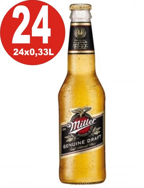 24 bouteilles Miller Genuine Draft USA bière 0,33L 4,7% vol.
