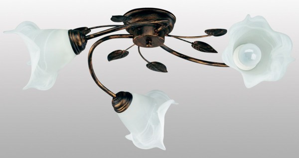 090/3 - Lampex Plafond Bluszcz 3 métal / verre 23 x 63 cm