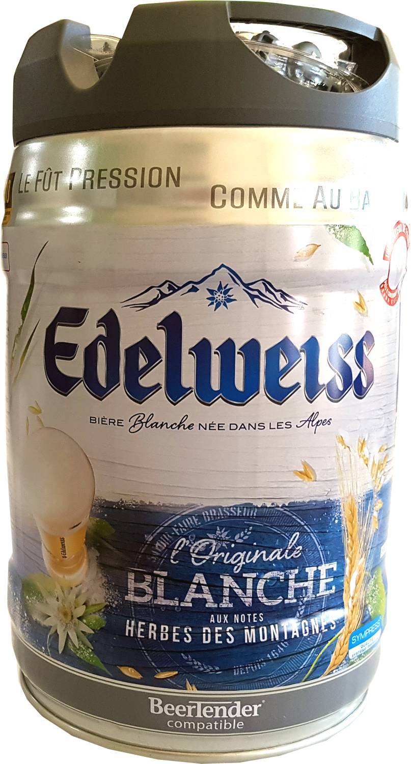 Edelweiss, blanche Fût de fête de 5 litres Bière 5% vol des Alpes  françaises