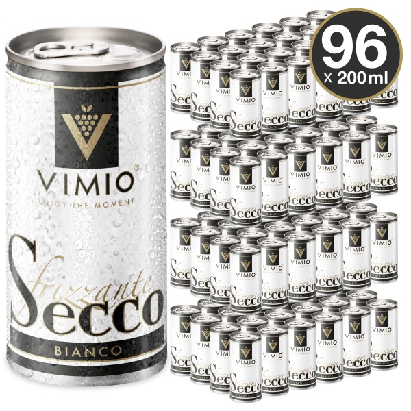 96 x Vimio Frizzante Secco Bianco Bidon 10.5% Vol. 200 ml