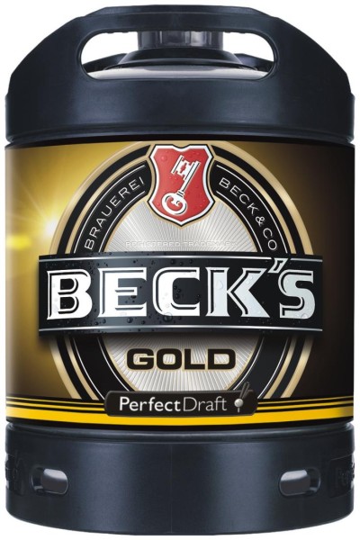 4x Becks Gold Perfect Draft Gold Fût de 6 litres 4,9% vol
