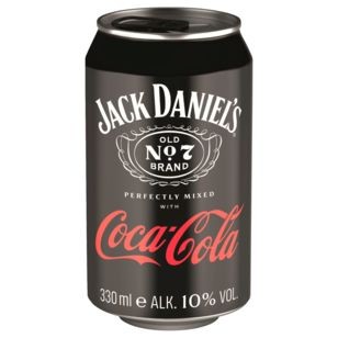 24 x canettes de JACK DANIEL'S et Cola 330 ml 10% vol. Dépôt aller simple