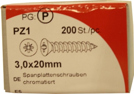 Vis d'agglomérés pozidrive