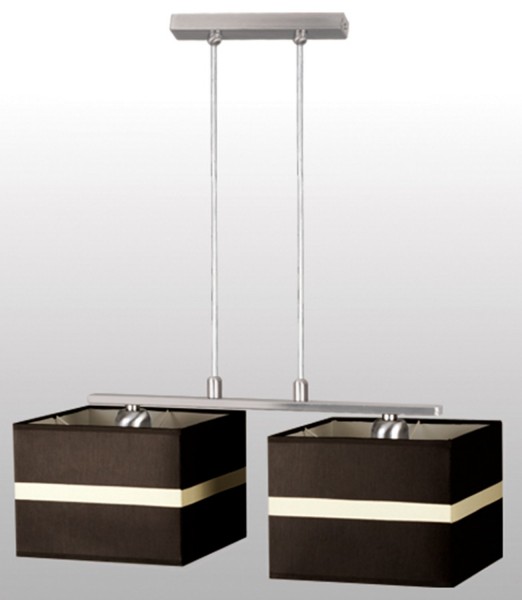 Lampe suspension LAMPEX Linea tissu 2 métal / abat-jour 75 x 50 cm
