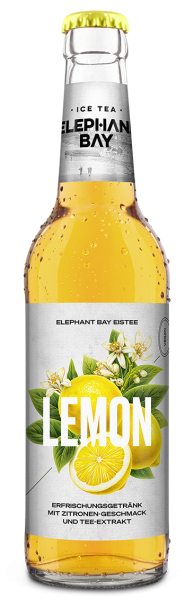 20 x 0,33 L Elephant Bay Ice Tea Bouteille en verre de thé glacé au citron dans sa boîte d'origine avec consigne réutilisable