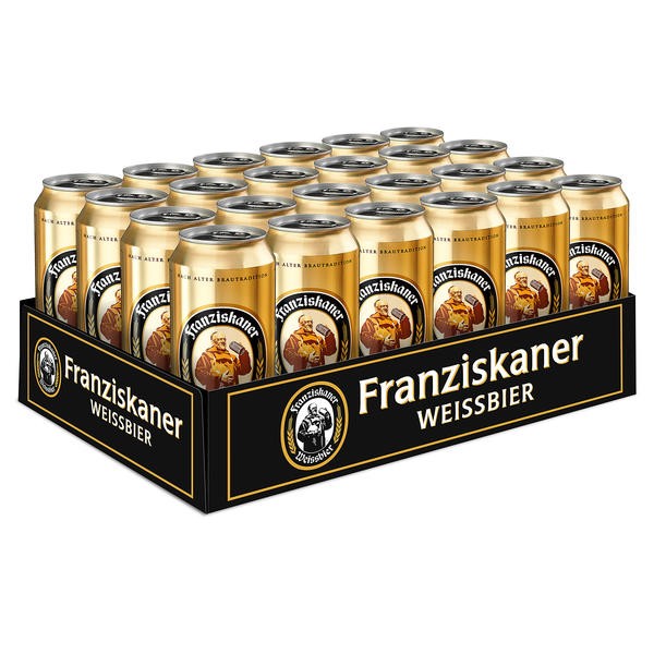 Boîtes de conserve 24x 0,5L Franziskaner Hefe Weissbier Hell Naturtrüb 5 Vol.- ONE WAY