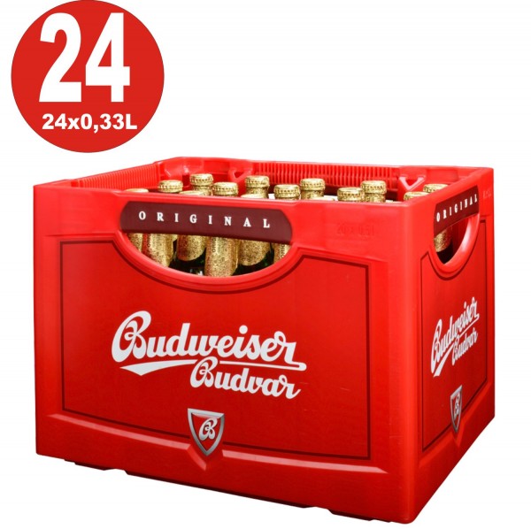 24 x Budweiser Budvar 0.33 Boîte d'origine 5.0% Vol