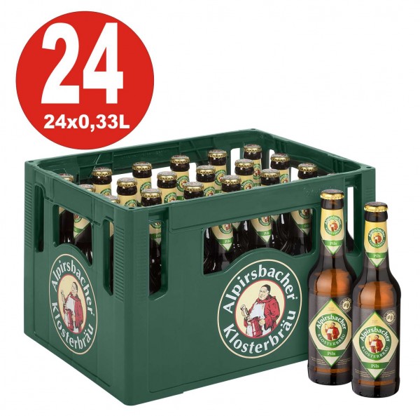24 x Alpirsbacher Pils 0,33 Goulot 4,9% Vol. Alc