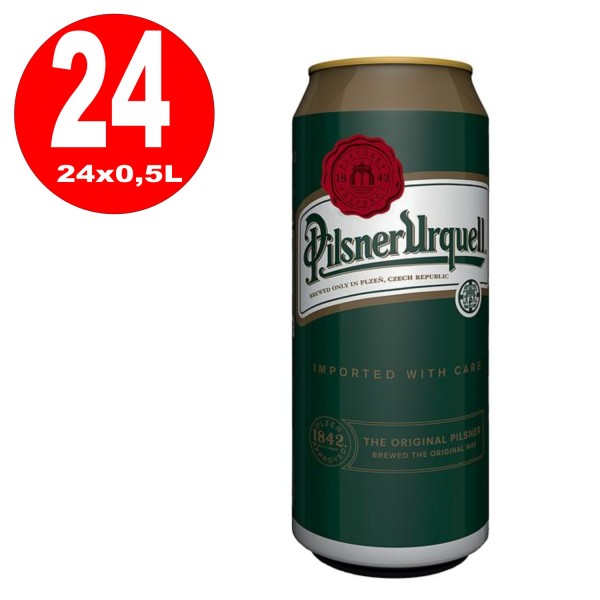 24 bidons Pilsner Urquell 0,5L 4,4% vol UNE MANIÈRE Reduced MHD:21.01.2026