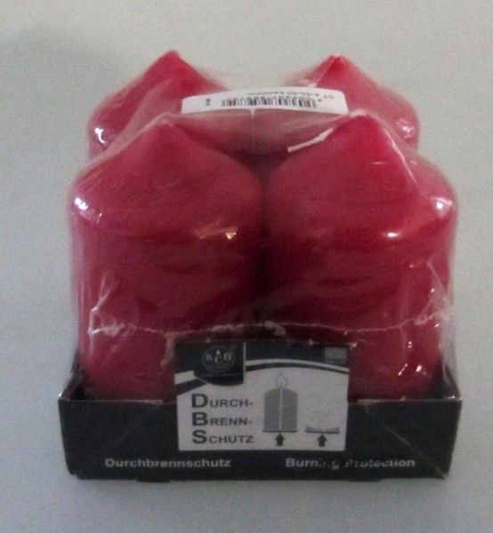 4 pièces souches bougies carmin environ 8 x 4 cm