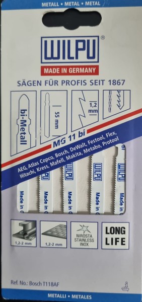 Les lames de scie sauteuse mg 11 a. 5 PCs.