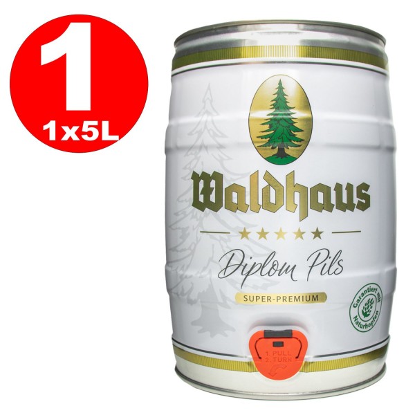 Waldhaus diplom pils 5 litres 4,9% vol. Fût de fête REDUCED MHD:03/2023
