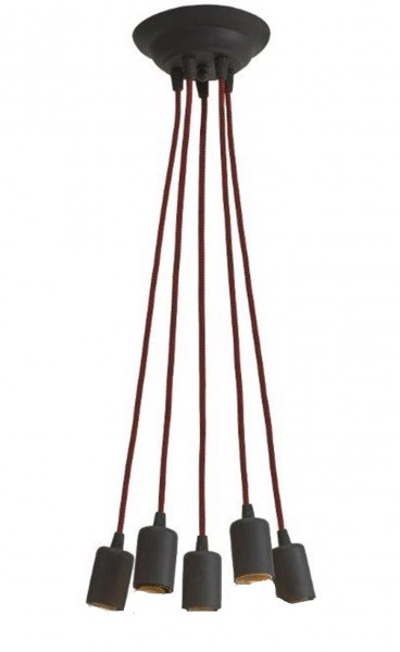 Lampe suspension contemporaine LAMPEX 5 métal / verre 80 x 38 cm