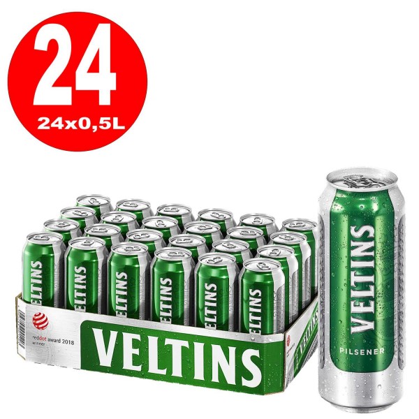 24 boîtes Veltins Pilsener 0,5 L 4,8% vol, y compris un dépôt à sens unique