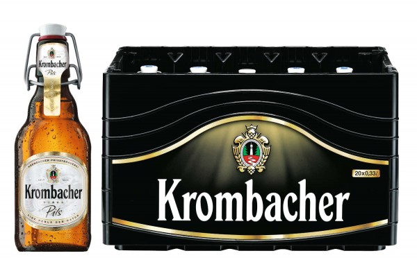 20 x Krombacher Pils 0.33l, bouteille Ã repasser 4,8% vol boÃ®te d'origine