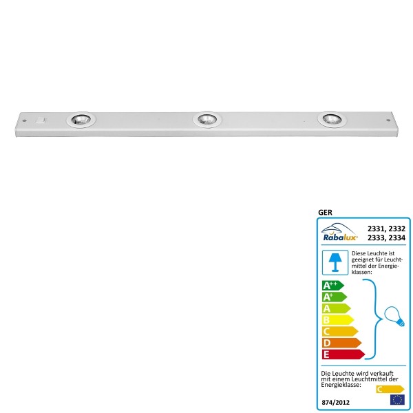 Rabalux Cabinet luminaire plat Couleur: salle de bain blanc et d'armoires de cuisine largeur de luminaires: 825