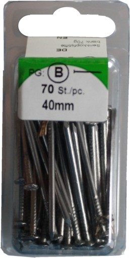 Vis à têtes fraisées NU 40 mm HP 70 g de fer.
