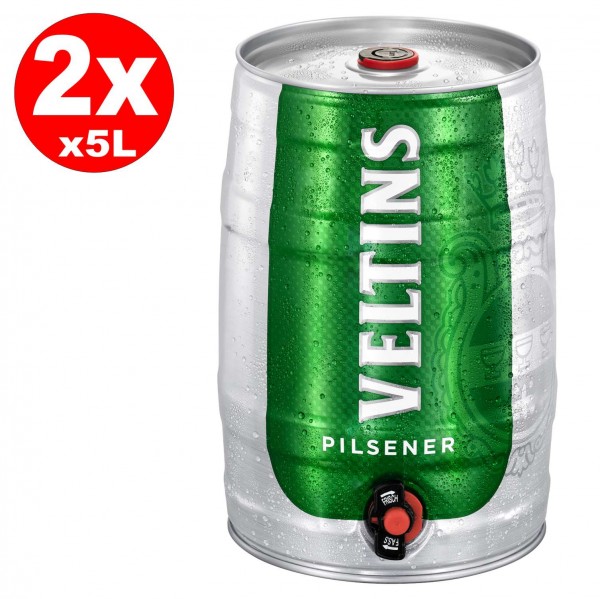 2 x Fût de fête Veltins Pilsener 5 litres 4,8% vol.